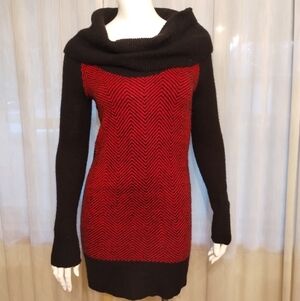 Candie's Black and Red Cowl Neck Sweater dress